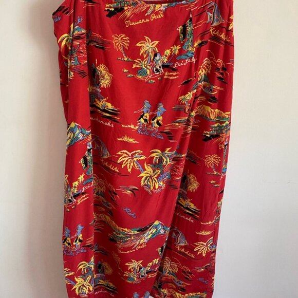 Hilo Hattie Vintage Red Hawaiian Print Women’s XL Shirt and Sarong Wrap Skirt - Picture 6 of 6